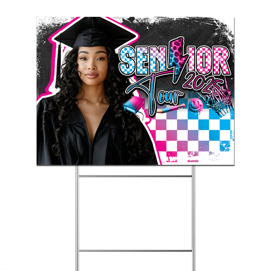 Senior 2025 Tour Photo Custom Yard Sign