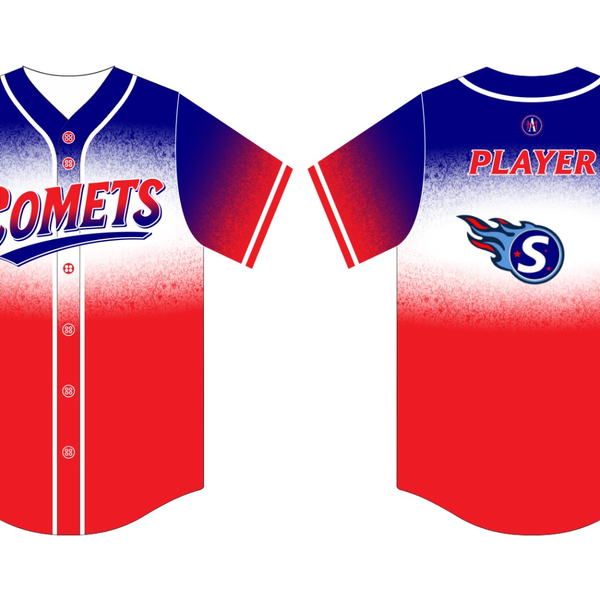 Comets Baseball Jersey Blue Top