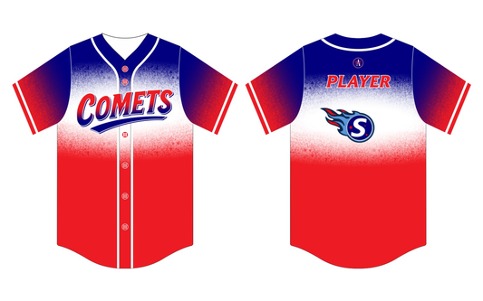 Comets Baseball Jersey Blue Top
