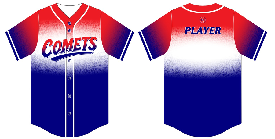 Comets Baseball Jersey Red Top