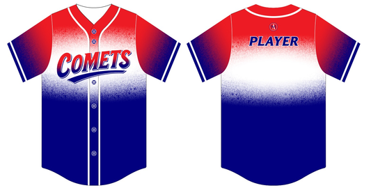 Comets Baseball Jersey Red Top