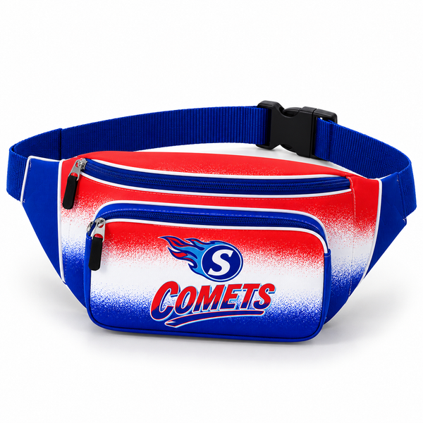 Springfield Comets ombre fanny pack with flaming S logo