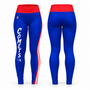 Springfield Comets royal blue leggings front and back with COMETS side script