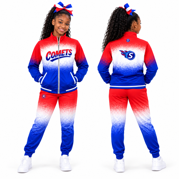 Springfield Comets ombre warmup bottoms front and back
