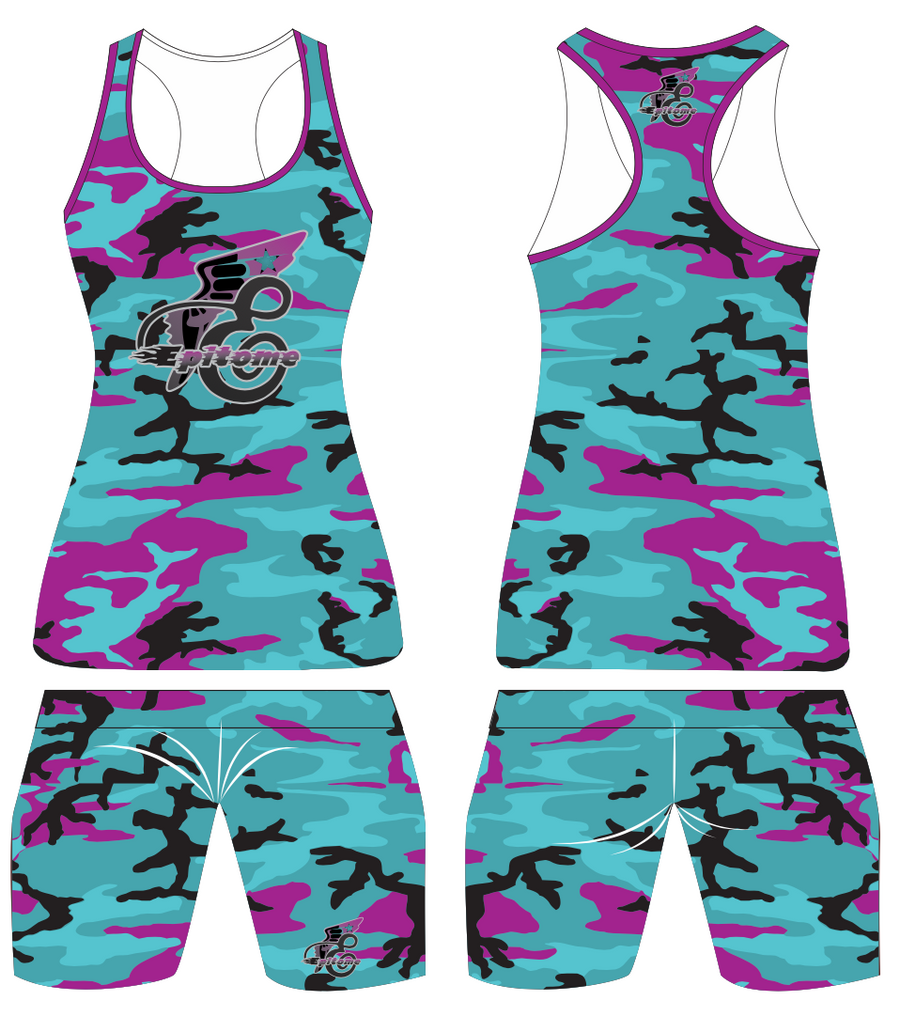 Teal Camo Girls 2 piece