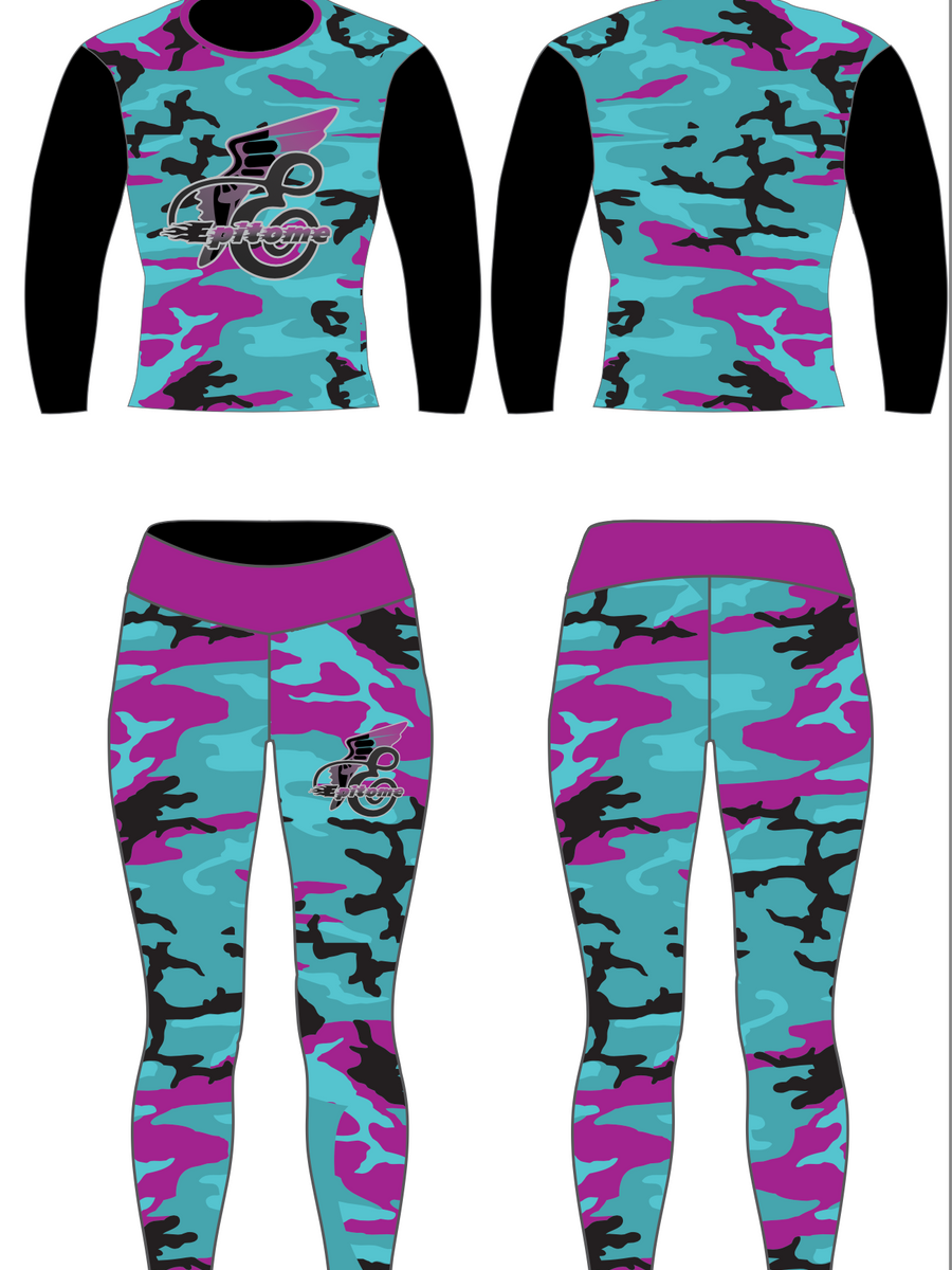 Teal Camo Leggings Set