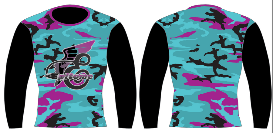 Teal Camo Long Sleeve T-Shirt