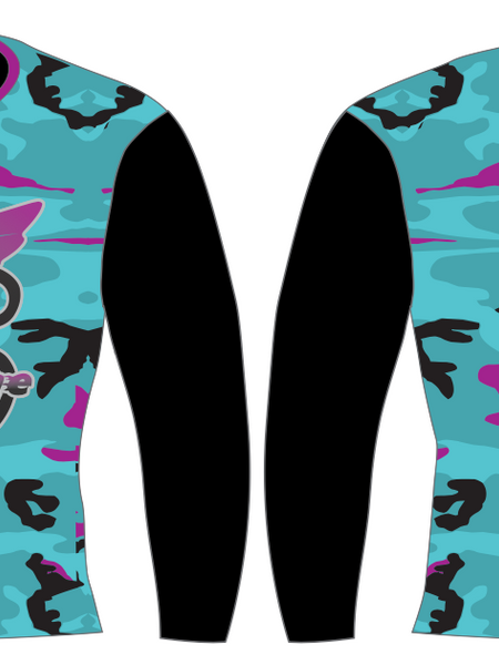 Teal Camo Long Sleeve T-Shirt