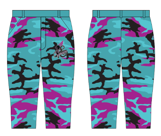 Teal Camo Capris