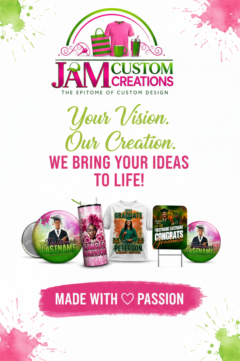 JAM Custom Creations Mobile Banner with Logo & Products